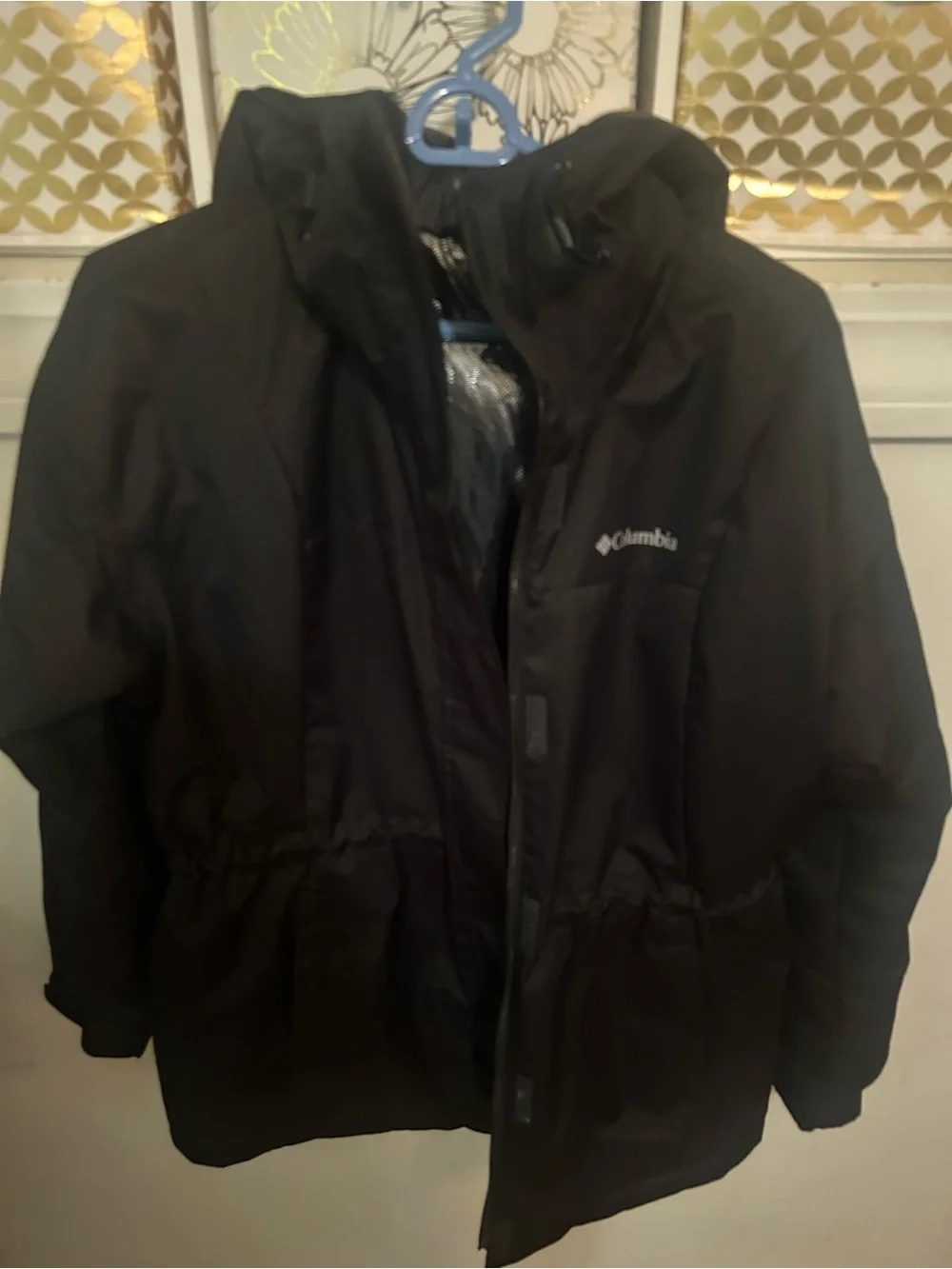 Columbia Women's Black Hooded Utility Anorak Jacket Omni Heat Lining